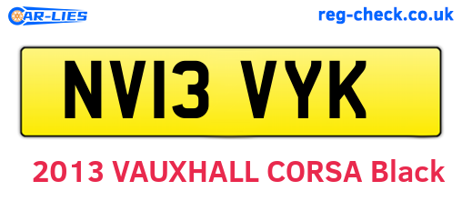NV13VYK are the vehicle registration plates.