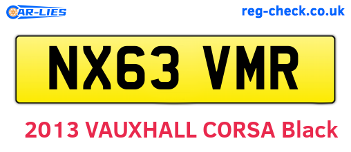 NX63VMR are the vehicle registration plates.
