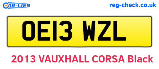 OE13WZL are the vehicle registration plates.