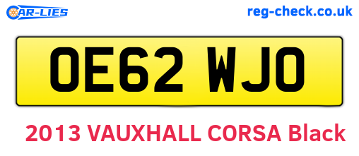 OE62WJO are the vehicle registration plates.
