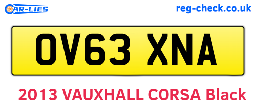 OV63XNA are the vehicle registration plates.