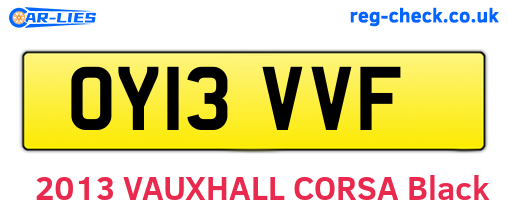 OY13VVF are the vehicle registration plates.