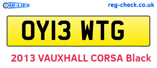 OY13WTG are the vehicle registration plates.