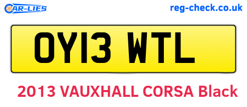 OY13WTL are the vehicle registration plates.