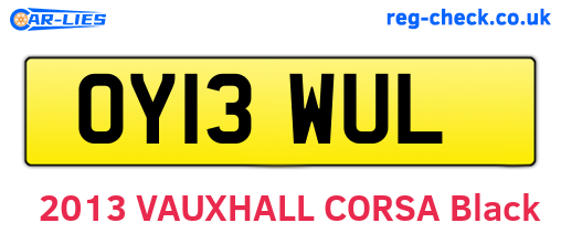 OY13WUL are the vehicle registration plates.