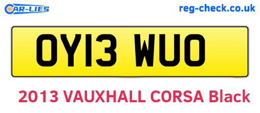 OY13WUO are the vehicle registration plates.