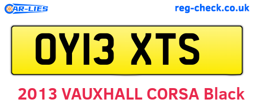OY13XTS are the vehicle registration plates.