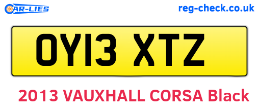 OY13XTZ are the vehicle registration plates.