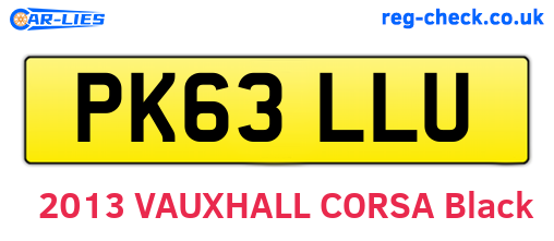 PK63LLU are the vehicle registration plates.