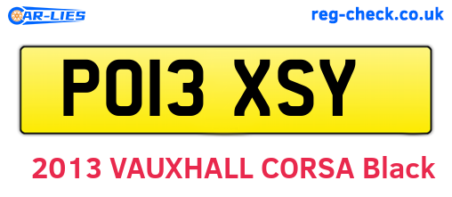 PO13XSY are the vehicle registration plates.