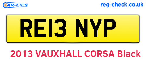 RE13NYP are the vehicle registration plates.