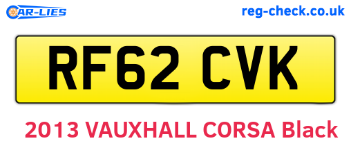 RF62CVK are the vehicle registration plates.