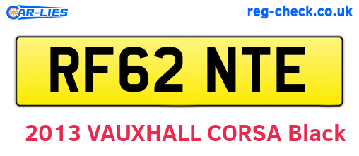 RF62NTE are the vehicle registration plates.