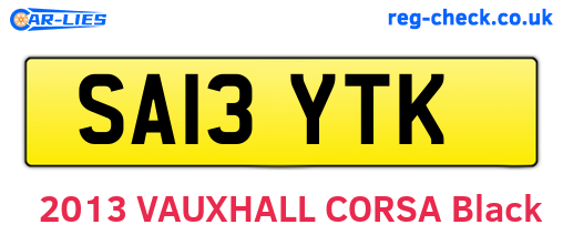 SA13YTK are the vehicle registration plates.