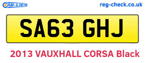 SA63GHJ are the vehicle registration plates.