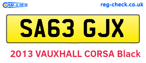 SA63GJX are the vehicle registration plates.