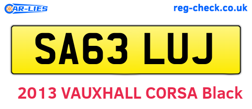 SA63LUJ are the vehicle registration plates.