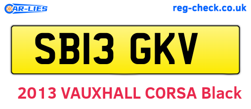 SB13GKV are the vehicle registration plates.