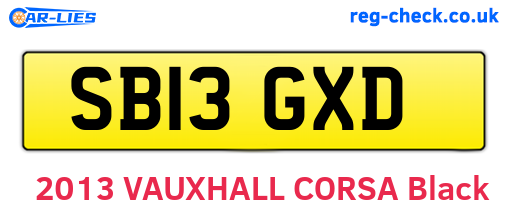 SB13GXD are the vehicle registration plates.