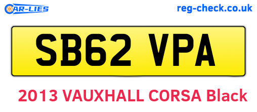 SB62VPA are the vehicle registration plates.
