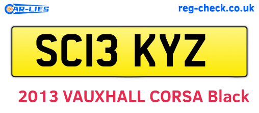 SC13KYZ are the vehicle registration plates.