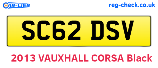SC62DSV are the vehicle registration plates.