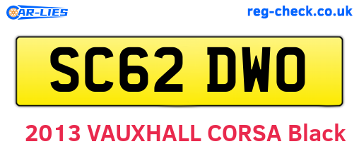 SC62DWO are the vehicle registration plates.