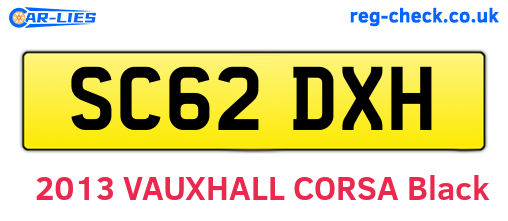 SC62DXH are the vehicle registration plates.