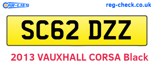 SC62DZZ are the vehicle registration plates.