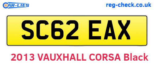 SC62EAX are the vehicle registration plates.