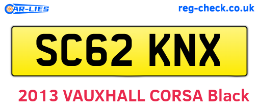 SC62KNX are the vehicle registration plates.