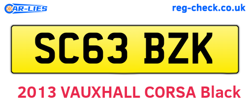 SC63BZK are the vehicle registration plates.
