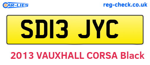 SD13JYC are the vehicle registration plates.