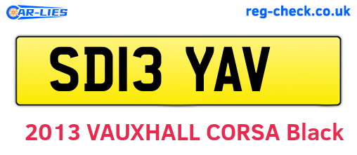SD13YAV are the vehicle registration plates.