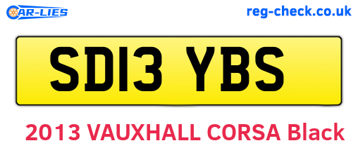 SD13YBS are the vehicle registration plates.