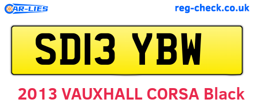 SD13YBW are the vehicle registration plates.