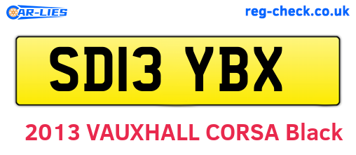 SD13YBX are the vehicle registration plates.