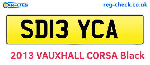 SD13YCA are the vehicle registration plates.