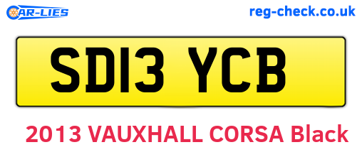 SD13YCB are the vehicle registration plates.