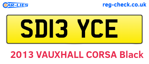 SD13YCE are the vehicle registration plates.