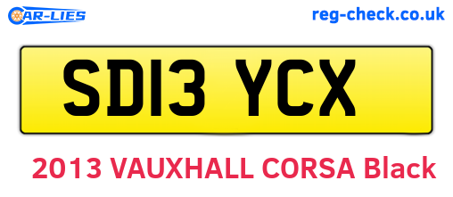 SD13YCX are the vehicle registration plates.