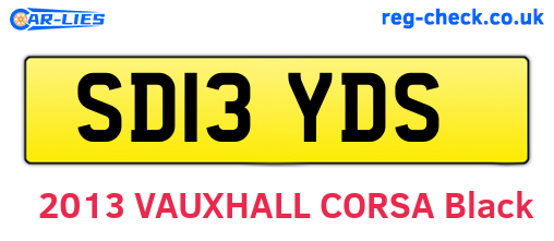 SD13YDS are the vehicle registration plates.