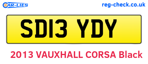 SD13YDY are the vehicle registration plates.