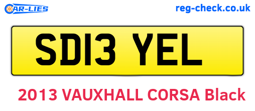 SD13YEL are the vehicle registration plates.