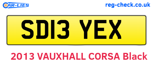 SD13YEX are the vehicle registration plates.