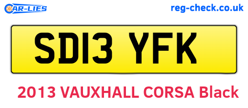 SD13YFK are the vehicle registration plates.