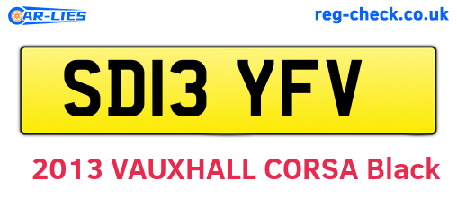 SD13YFV are the vehicle registration plates.
