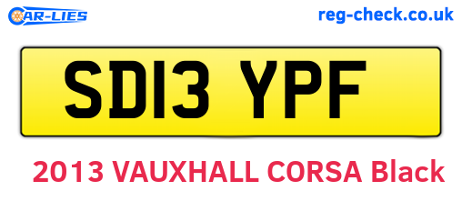 SD13YPF are the vehicle registration plates.