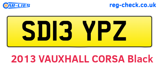 SD13YPZ are the vehicle registration plates.
