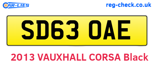 SD63OAE are the vehicle registration plates.